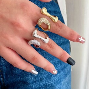 18K mạ vàng <span class=keywords><strong>Cubic</strong></span> <span class=keywords><strong>Zirconia</strong></span> paved Dainty phụ nữ hợp thời trang Nhẫn Ngón tay thanh lịch Đảng trang sức quà tặng cho thời trang của mình Nhẫn - Product Image 5