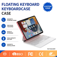 Casing Tablet Samsung Galaxy Tab S9/S8/S7 11 ", sarung Keyboard ajaib dengan penutup Tablet magnetik Slot pena eksternal (putih)