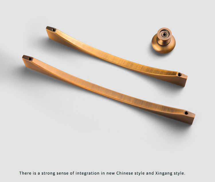 EADER Nordic modern simple light luxury cabinet handle yellow ancient copper aesthetic design drawer handle hardware