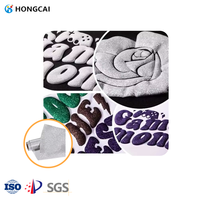 Hongcai personnalisé paillettes bouffée vinyle transfert de chaleur vinyle conceptions coupe métal htv 3d bouffée vinyle transfert de chaleur rouleau pour sweat à capuche t-shirts