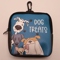 Pochette portable pour friandises pour chien avec mousqueton, sac de rangement étanche imprimé pour collations d'animaux, mini sac à récompenses d'entraînement à fermeture éclair