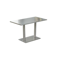 Ensemble table et chaises de salle à manger en acier inoxydable XY au design minimaliste pour restaurant, fast-food, salon de thé