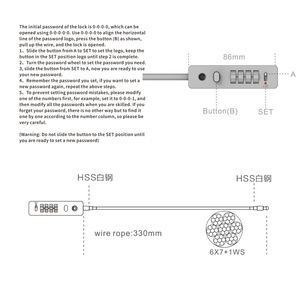 Candado de seguridad <span class=keywords><strong>para</strong></span> bicicleta, candado de Cable de combinación reiniciable de 4 dígitos <span class=keywords><strong>para</strong></span> bicicleta de montaña, candado cuádruple, candado <span class=keywords><strong>antirrobo</strong></span> <span class=keywords><strong>para</strong></span> motocicleta - Product Image 4