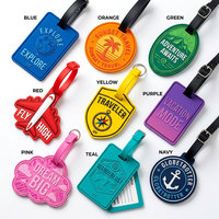 Étiquettes d'identification de bagages personnalisées en PVC souple avec insert pour carte nominative, logo 2D/3D, étiquettes promotionnelles pour valises, cadeaux d'affaires pour les voyages