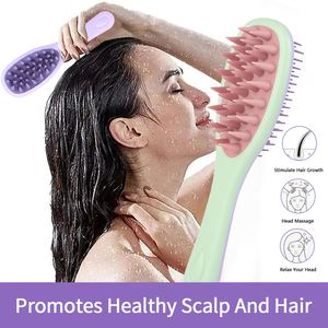 New Design Double-sided Hair Washing Brush Massager Silicone Nylon Toothed <b>Belt</b> Handle Smooth Hair Massage Scalp Brush - Product Image 6