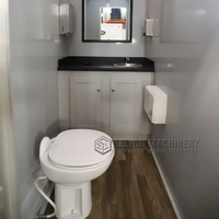 Remorque de toilette mobile urbaine de luxe à 2 stalles Salle de douche Conteneur Maison Toilettes Chariot avec fête à la maison