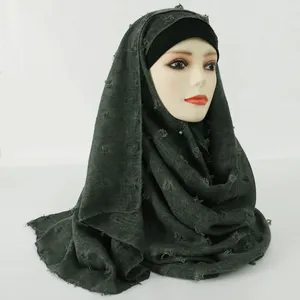 Admirable Long avocado Scarf cotton hijab Yarn bound 85*180cm Romantic