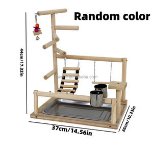 Büyük katı ahşap papağan interaktif standı kuş standı ile salıncak merdiven kuş oyuncak spor salonu oyna - Product Image 3