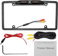 Caméra de recul pour plaque d'immatriculation, vision nocturne, caméra de recul avec 8 LED 170 °   Caméra de sécurité universelle à angle de vue large pour assistance au recul