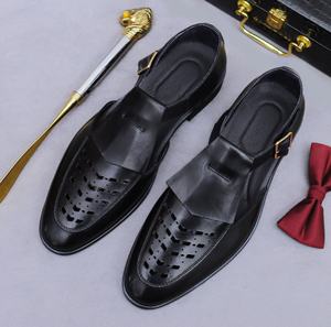 Chaussures habillées pour hommes en cuir véritable faites à la main, style Oxford, imperméables, antidérapantes, légères, pour le bureau, les mariages, les fêtes et le travail - Product Image 5