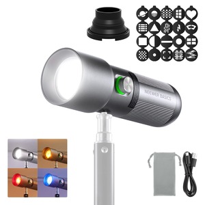 Pour <span class=keywords><strong>NEEWER</strong></span> FL10 Portable 10W LED projecteur vidéo 7500mAh lampe de poche avec 4 couleurs 20 filtres Gobo photographie de Construction en métal - Product Image 1