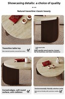 Table basse de luxe moderne pour salon et appartement, plateau rond en marbre