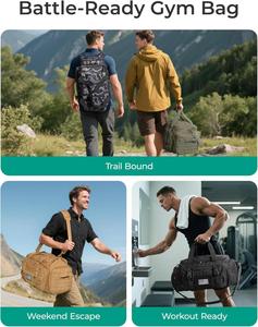 Sac à dos tactique de sport pour hommes, couleur kaki désert, avec porte-bouteille et 4 compartiments pour chaussures de voyage - Product Image 3