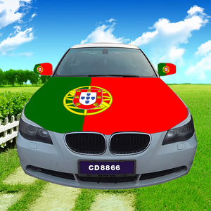 Funda para Capó de Coche con Bandera de <span class=keywords><strong>Portugal</strong></span>, Funda para Espejo Retrovisor con Bandera de Marruecos, Tela Elástica de Haití, Personalizable - Product Image 1