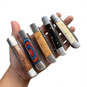 Couteau pliant de poche en acier Damas, manche en bois, haute qualité, multifonctionnel, qualité industrielle, 59-60HRC, verrouillage arrière, garantie 3 ans - Product Image 2