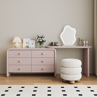 Meubles de chambre à coucher minimalistes nordiques modernes avec miroir de vanité et coiffeuse sur pied pour hôtel ou appartement