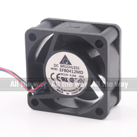 Ventilateur de refroidissement Delta 5V 24V 48V DC 12V 0.10A AC EC 4020 40X40X20MM 4CM à trois fils pour onduleur, double roulement à billes, interrupteur EFB0412MD-R00