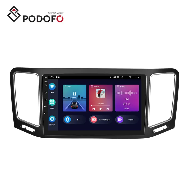 Podofo 2 Din 9 ''Android 11 lecteur DVD de voiture pour Volkswagen Sharan 2012-2018 autoradio stéréo sans fil Carplay WIFI GPS BT FM RDS