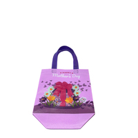Hadiah Bunga non-tenun langsung dari pabrik tas Tote lucu desain pola kartun gaya lipat diskon besar untuk Hari Ibu