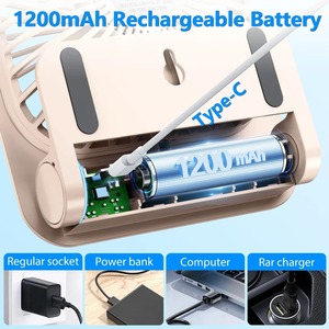 Ventilador Magnético de Escritorio Eary 180. Ventilador de Aire Recargable de 4 Velocidades Ajustables, 1200mAh, Ultrafino, USB, para Cocina y Gimnasio - Product Image 4