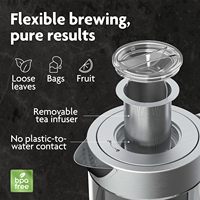 Bouilloire électrique en acier inoxydable de 1,5 litre avec infuseur, contrôle automatique de la température, pour thé en vrac, isolation thermique 6-12