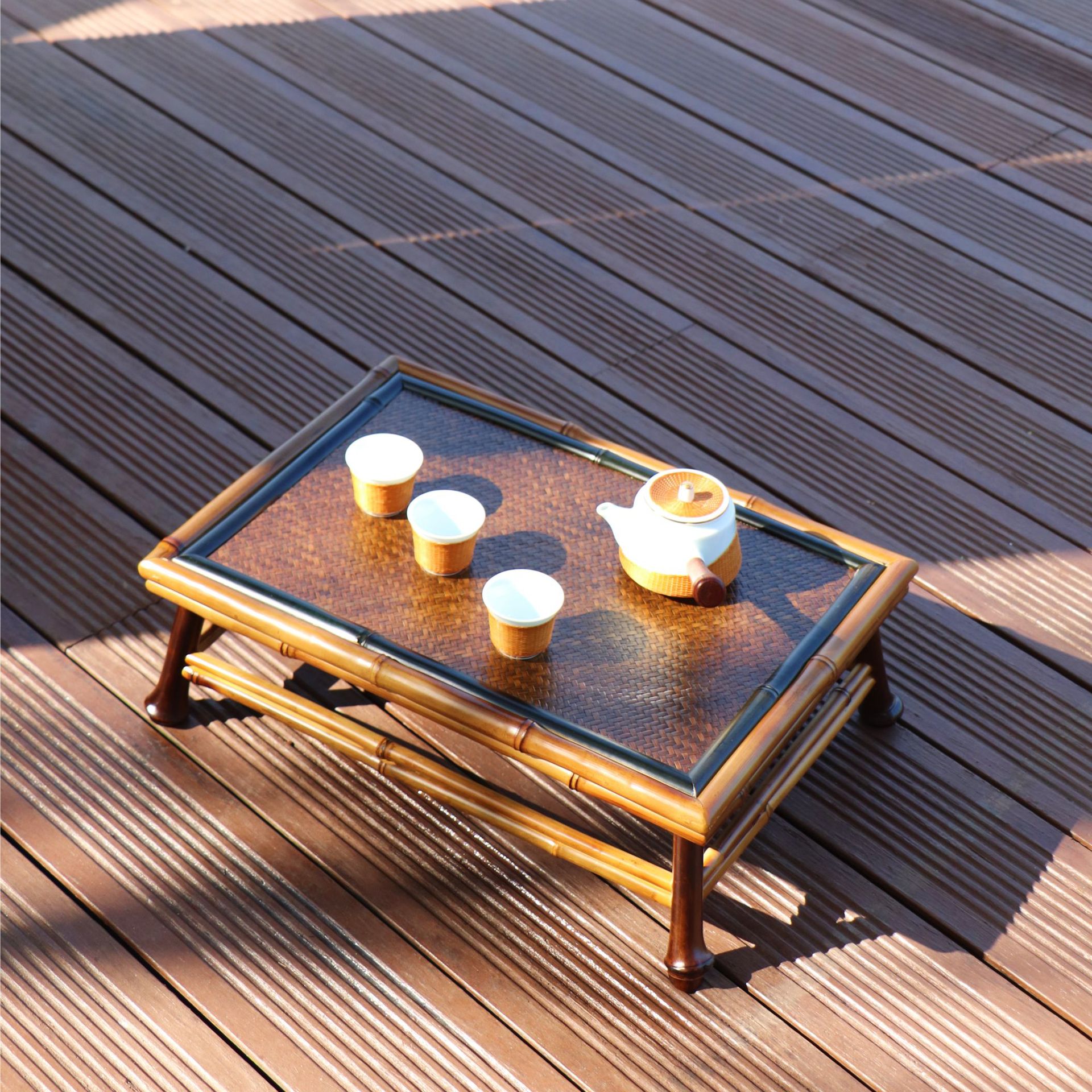 Solid bamboo table, 49*37*18 cm