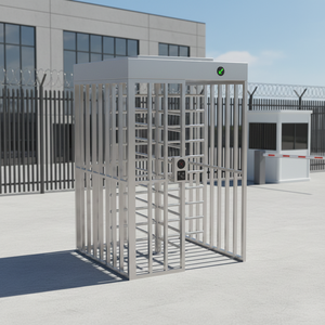 Sistema di Ingresso con Tornello Pedonale a Tutta Altezza in Acciaio Inossidabile per Esterni con Controllo Accessi e Protezione IP54 - Product Image 6