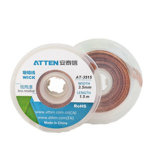 Cinta trenzada <span class=keywords><strong>de</strong></span> malla para desoldar <span class=keywords><strong>de</strong></span> 1,5 M, cobre ATTEN 2015 1515 2515 3515, alambre <span class=keywords><strong>de</strong></span> soldadura RoHS, removedor <span class=keywords><strong>de</strong></span> soldadura <span class=keywords><strong>de</strong></span> estaño, mechas, circuito <span class=keywords><strong>BGA</strong></span> PCB - Product Image 1