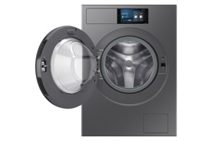Lavadora de carga frontal con pantalla táctil LCD de la marca Bespoke AI Home, modelo WF90F09C4SU3, estándar frontal de 9 kg para el hogar. - Product Image 3