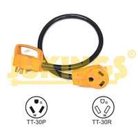 TT-30P TT-30R 30amp RV kabel ekstensi 18 inci PC kabel daya NEMA Female AC Male End SJTW CUL terdaftar untuk Trailer Motorhome