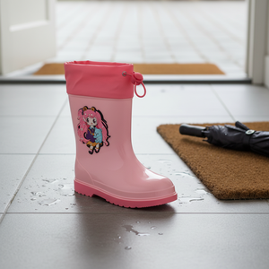 CSZ-18 儿童雨鞋新款卡通防水女童小中大童宝宝PVC鞋雨靴-粉色 - Product Image 6