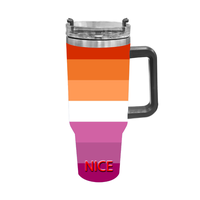 Gobelet isotherme personnalisé en acier inoxydable de 40 oz, thème intersexuel gay, pour les trajets quotidiens en voiture, les loisirs en bord de rivière, le camping et les pauses au bureau