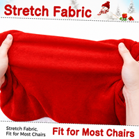 Housse de chaise de Noël en velours rouge, housse de dossier de chaise de salle à manger festive, décoration de fête de Noël, protection de chaise pour la maison