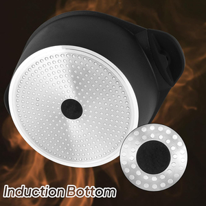 High Quality Modern Metal Ceramic Coated Pot <b>Pan</b> Silicone Glass Lids Soft Touch Handle Non-Stick Die <b>Cast</b> Aluminum Cookware Set - Product Image 6