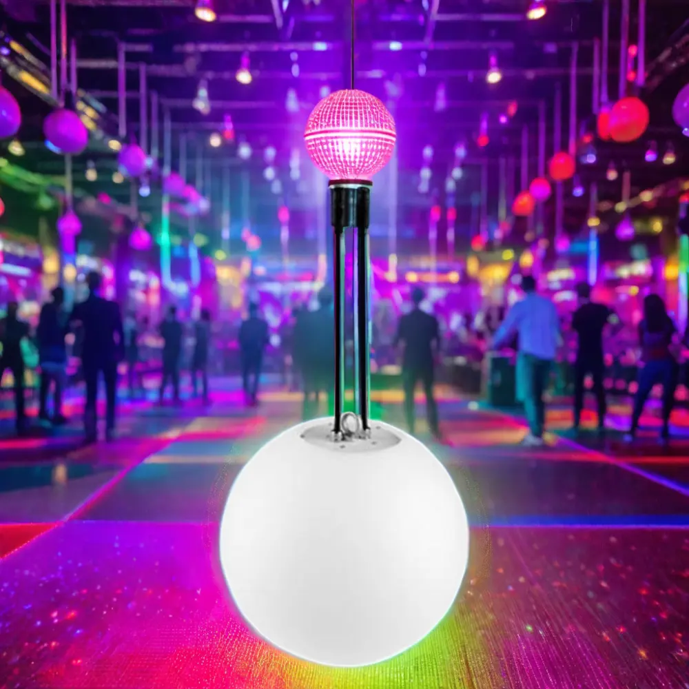 Outdoor RGB Kinetic Lighting Christmas Hanging Ball Stage Light IP65/68 LED Lift Ball White Green Red Pink DMX Controlled