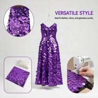 Tissu en maille transparente à grandes paillettes 100% polyester, prêt à l'emploi en gros pour robes de mariée, textiles de maison, robes de fête, chaussures, jouets, et articles scintillants