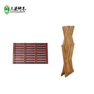 Teak bathroom shelf, floor-standing, no-drill towel <b>bar</b>, foldable bathroom <b>mat</b>. - Product Image 4