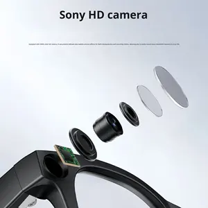 新型フラットグラスサングラス 二重用途 E03L スマートグラス カメラ 写真撮影 物体認識 AI Q&A 同時翻訳 - Product Image 2