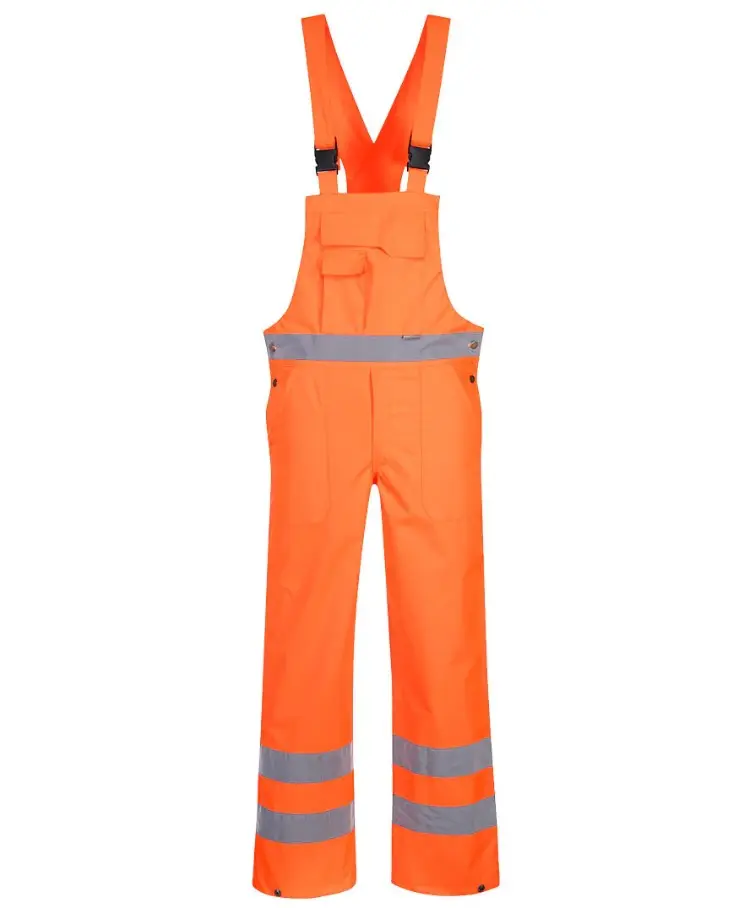 Sıcak satış Hi Vis Polyester yüksek görünürlük sarı alev dayanıklı yansıtıcı bantlar inşaat su geçirmez işçi tulumu