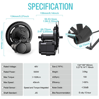 Kit de conversion de vélo électrique Tong-Sheng TSD-Z2B, nouveau kit de moteur central 48V 500W avec accélérateur au pouce, pour boîtier de pédalier 68-73mm