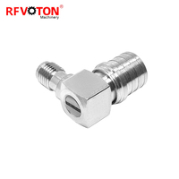 Adaptador directo de fábrica, enchufe macho QMA a conector hembra SMA, ángulo recto, codo RA de 90 grados, conector coaxial RF, adaptador coaxial