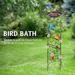 Freistehende Großhandel Eisen Vogel Bad Garten Spalier Kletter pflanzen <span class=keywords><strong>Outdoor</strong></span> Dekorative Schmetterlinge Abnehmbare Schüssel Hand gefertigt - Product Image 2