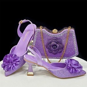 Set di <span class=keywords><strong>Scarpe</strong></span> e Borsa con Strass Design alla Moda per Donne, <span class=keywords><strong>Scarpe</strong></span> con <span class=keywords><strong>Tacco</strong></span> Alto 7CM e Set di Borse per Abbigliamento da Cerimonia - Product Image 5