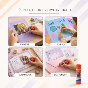 Barra de Pegamento Multiusos, Pegamento Escolar Morado Desvanecible, Lavable, Seguro y No Tóxico para Fotos, Cartulina y Papelería - Product Image 5