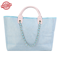 Nouveau Style mode simplicité toile grande capacité loisirs unique couleur pure toile épaule sac à main sac fourre-tout