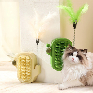Rascador <span class=keywords><strong>para</strong></span> Gatos con Forma de Cactus, Cepillo de Masaje, Bola de Hierba Gatera, Varita con Plumas, Juguete Interactivo <span class=keywords><strong>para</strong></span> Gatos de Interior - Product Image 1