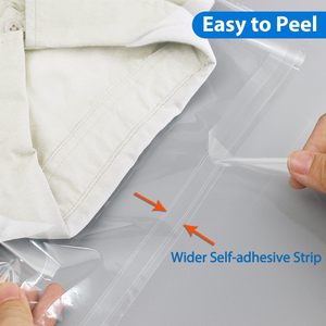 <b>Clear</b> Plastic T-Shirt <b>Bags</b> 9x12 Inch with Size Stickers 100 Pcs Disposable Packaging for Clothing Storage and Display - Product Image 4