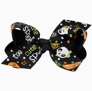 Nouveauté en gros : Accessoires capillaires pour enfants, nœud papillon Halloween transfrontalier <span class=keywords><strong>de</strong></span> haute qualité avec motif <span class=keywords><strong>de</strong></span> dessin animé effrayant et humoristique - Product Image 5