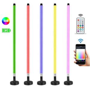 Vente en gros de batterie rechargeable portable Smart APP contrôle T8 rgb led <span class=keywords><strong>tube</strong></span> lumière changement coloré néon support barre de lumière - Product Image 1