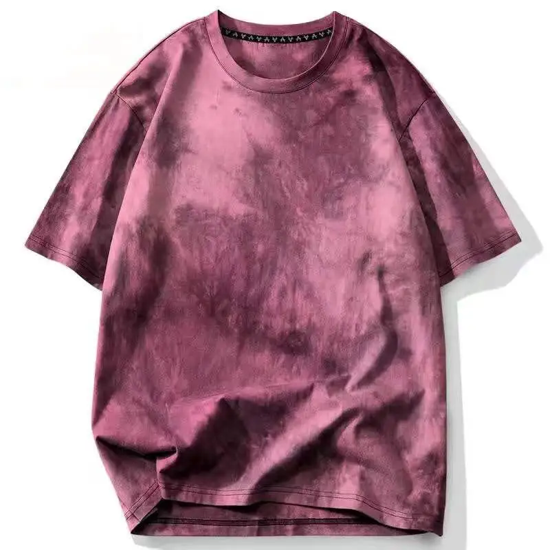 Mode Nieuwe Monetcat Mannen T-shirt Korte Mouw High Street Ronde Hals Tie Dye Amerikaanse T-shirt Soorten Van Naam Merk t-shirt